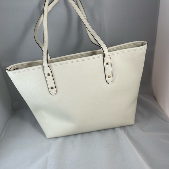 Coach City Zip TopChalk crossgrain Leather Tote - Picture 9 of 9